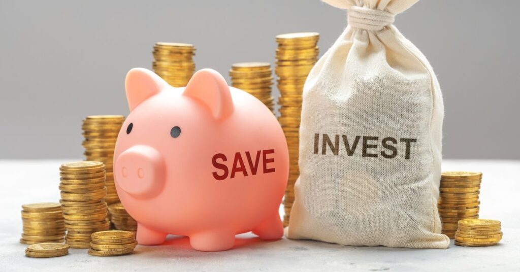 piggy bank and saved money