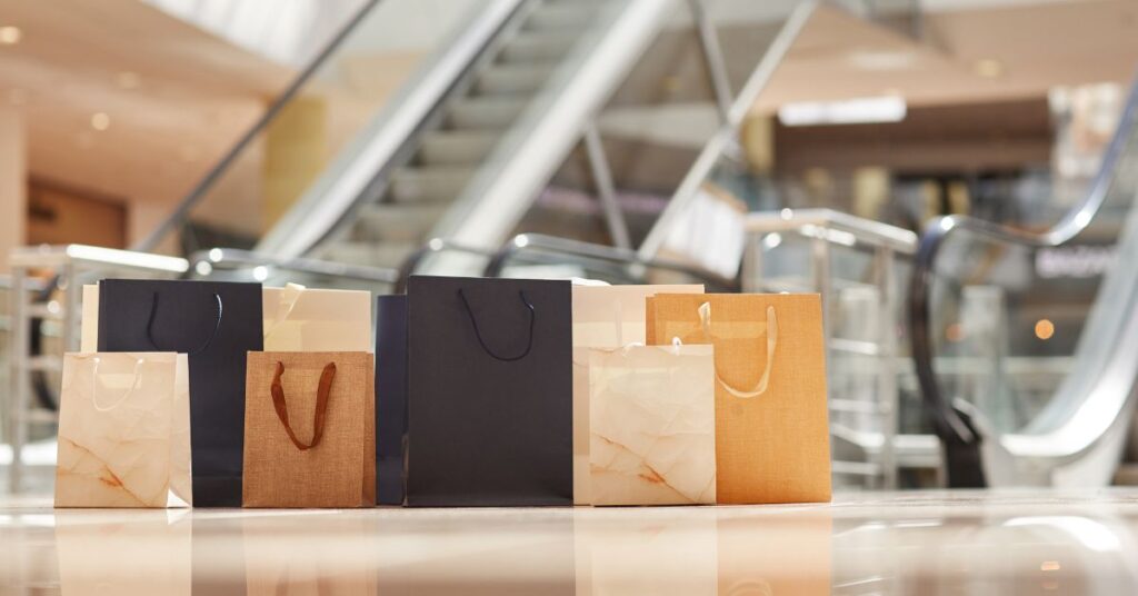 shopping bags at a mall